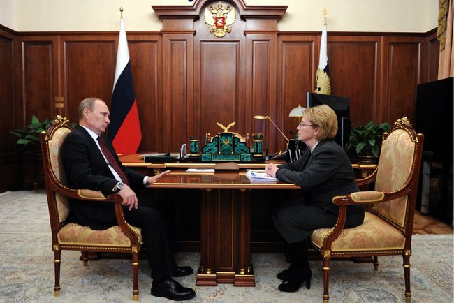 Президент Российской Федерации В.В. Путин провел встречу с Министром здравоохранения В.И. Скворцовой